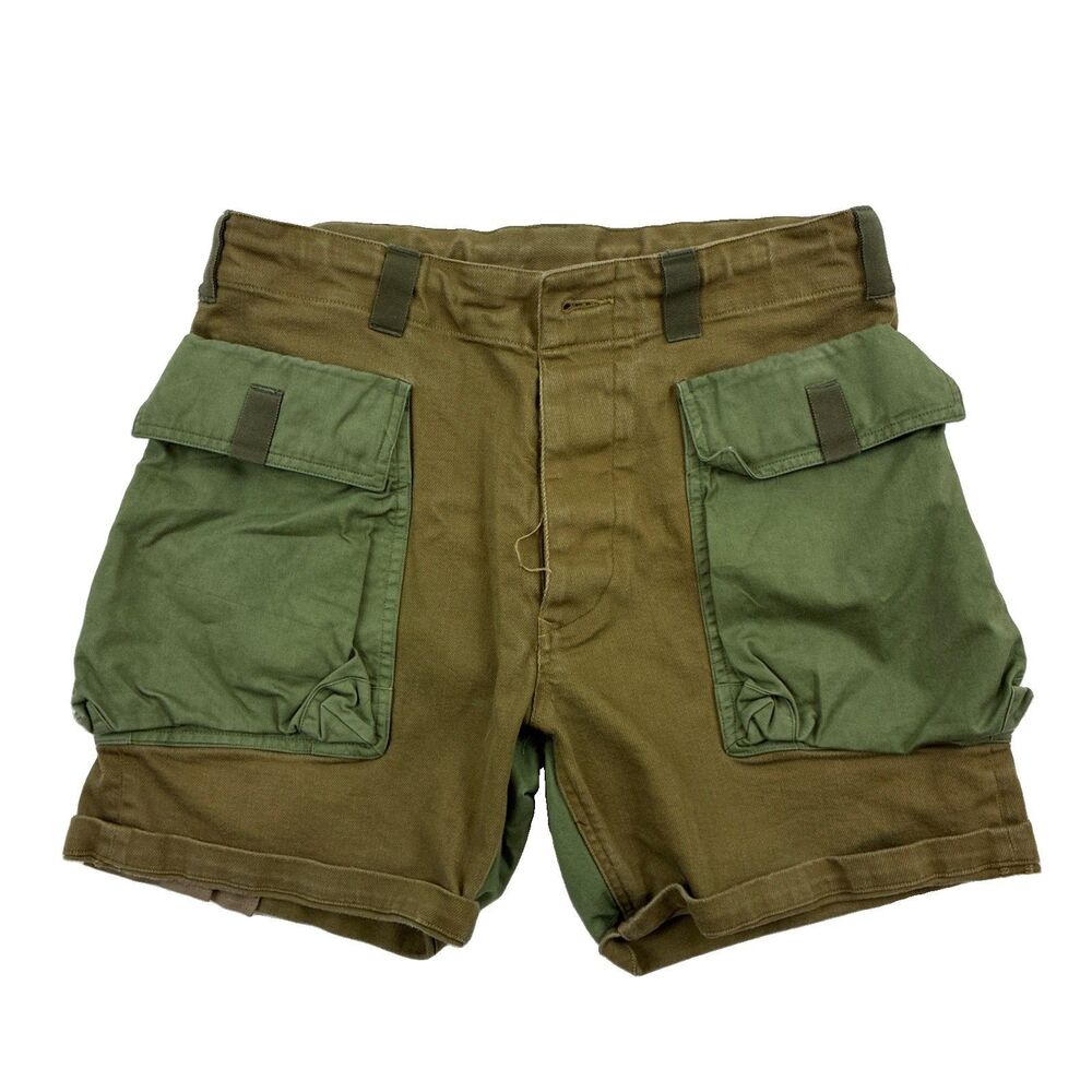 Wasted Collective Cargo Shorts Mens Sz M Green Khaki Pockets Organic Cotton